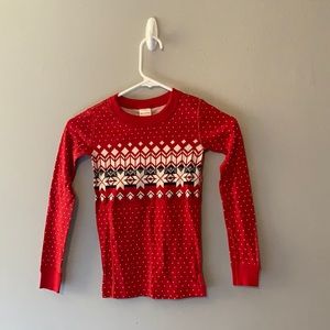 Hanna Andersson girls heritage fairisle long sleeve pajama top shirt